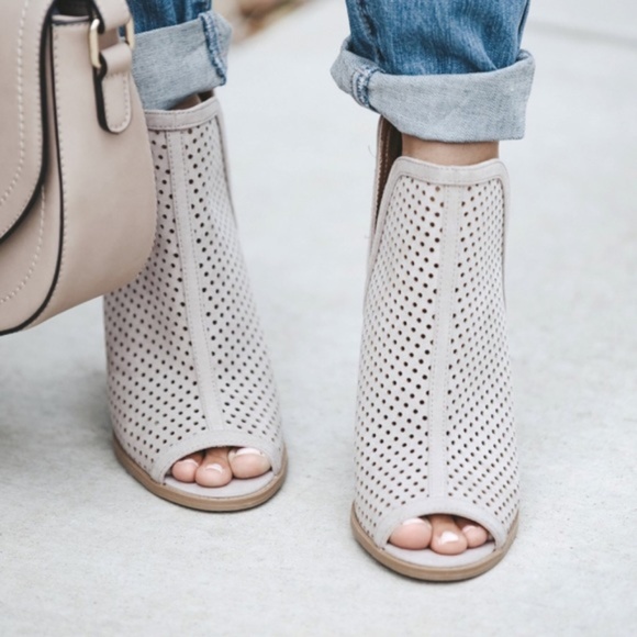 boutique Shoes - LAST PAIR! Taupe Peep Toe Bootie